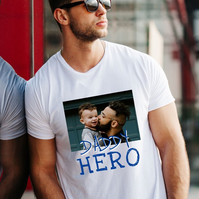 Pappa Hero Pappa och Kid Anpassningsbar Photo T Shirt (Skapare uppladdad)