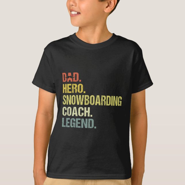 Pappa Hero Snowboarding Coach Funny Snowboarding C T Shirt (Framsida)