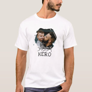 Pappa Hero Typography Pappa Photo Keepsaké T Shirt