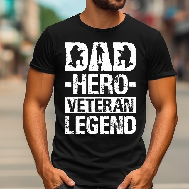 Pappa Hero Veteran Legend | Patriotic Fars dag T Shirt (Vintage Dad Hero Veteran Legend T-Shirt | Patriotic Father's Day Gift)