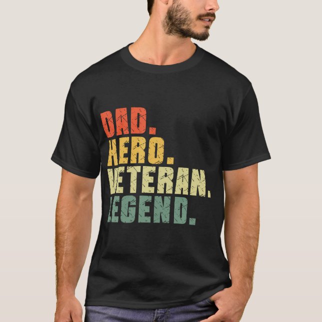 Pappa Hero Veteran Legend Retro Veterans Day Far' T Shirt (Framsida)