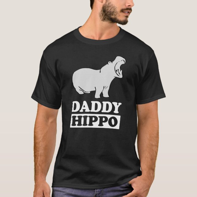 Pappa Hippo Far T-Shirt Pappa Gift (Framsida)