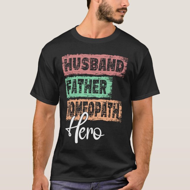 Pappa hjälte far Homeopath T Shirt (Framsida)