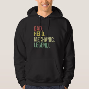 Pappa Hjälte Mek Legend Fars Dag Garage Farfar Hoodie