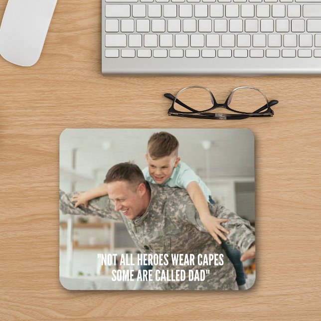 Pappa Hjälte Personlig Fars Dag Musmatta (Dad Hero Personalized Father's Day Mouse Pad)