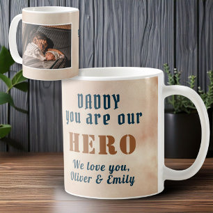 Pappa Hjälte Vattenfärg Fars Dag Familjefoto  Kaffemugg