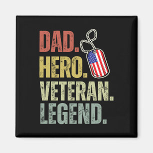 Pappa Hjälte Veteran Legend Fars Dag Pappa Farfar Magnet