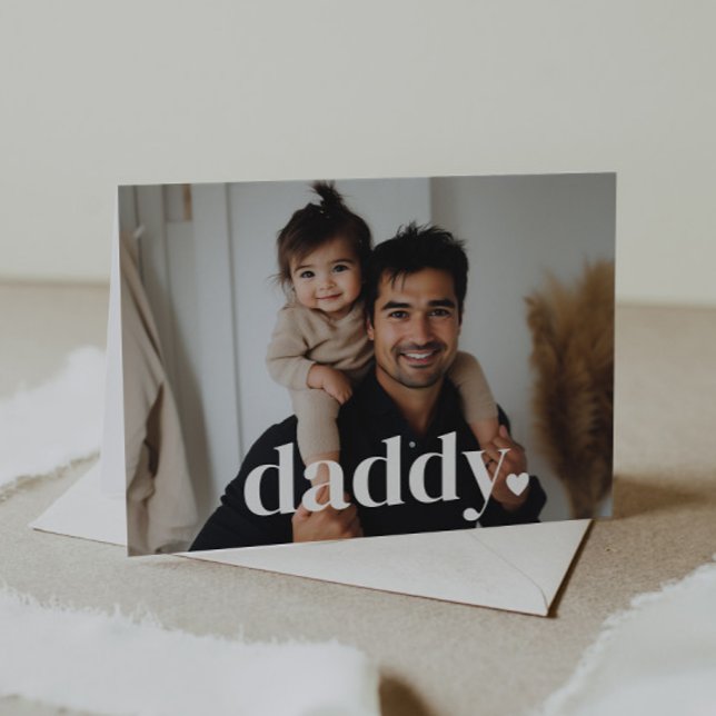 Pappa Hjärtat - Första fars dag kort med foto (Zazzle Daddy Heart - First Father's Day Photo Card)