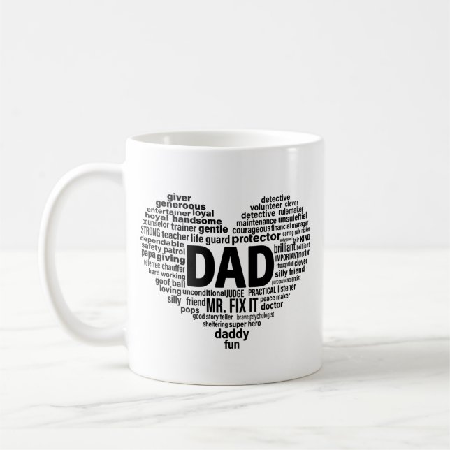 Pappa Hjärtord Konst Meningsfull Fars Dag Mugg (Vänster)