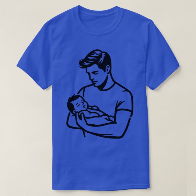 Pappa Holding Sleeping Baby T Shirt (Design framsida)