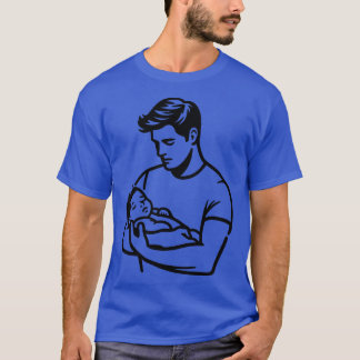 Pappa Holding Sleeping Baby T Shirt