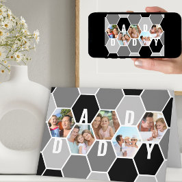 Pappa Honeycomb Photo Collage 5 Photo Birthday Kort