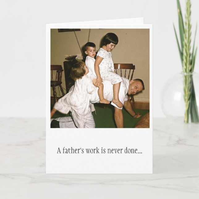 Pappa Horsing runt om fars dagkort Kort (Framsida)