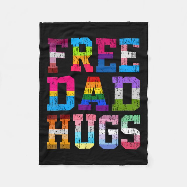 Pappa Hugs för Pride månad LGBT Fars dag Fleecefilt (Framsidan)