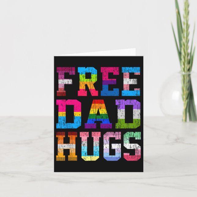 Pappa Hugs för Pride månad LGBT Fars dag Kort (Framsida)