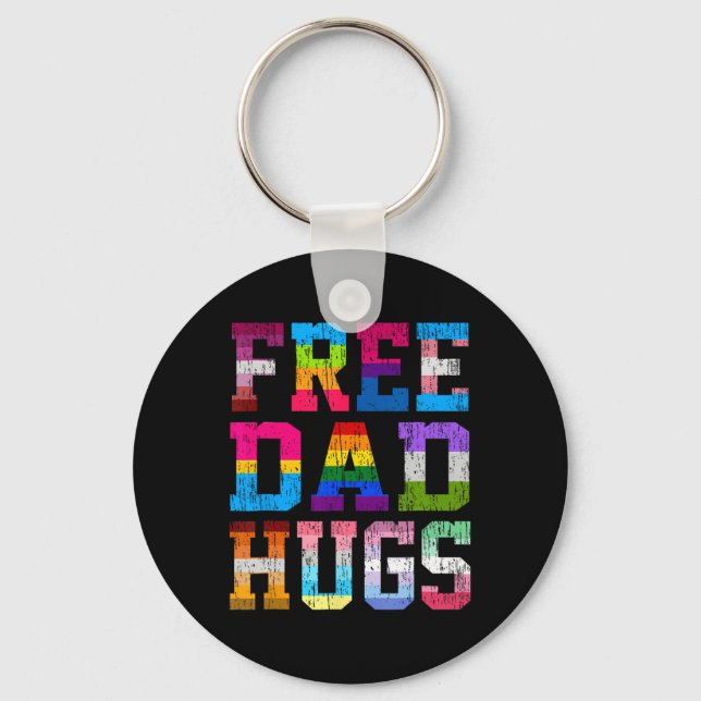 Pappa Hugs för Pride månad LGBT Fars dag Nyckelring (Framsida)