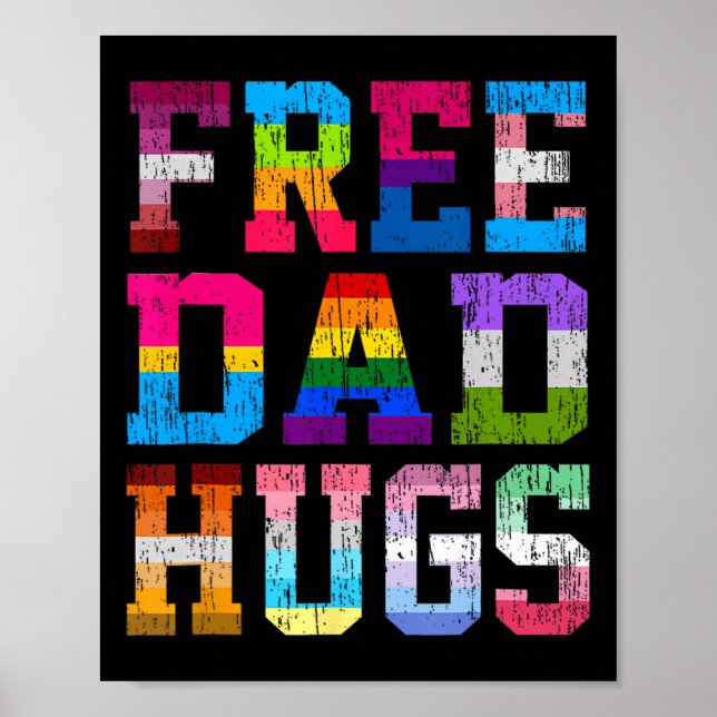Pappa Hugs för Pride månad LGBT Fars dag Poster (Framsidan)