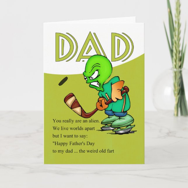 Pappa humoristisk hockeyfrämling för fars dag kort (Framsida)