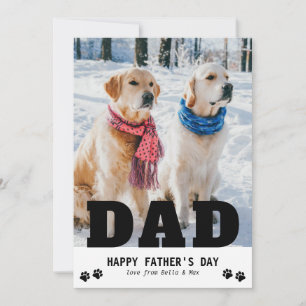 Pappa Hund Glad fars dag tassavtryck modern foto Julkort