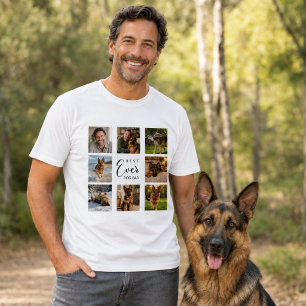 Pappa hund pappa fotokollage vitt t shirt
