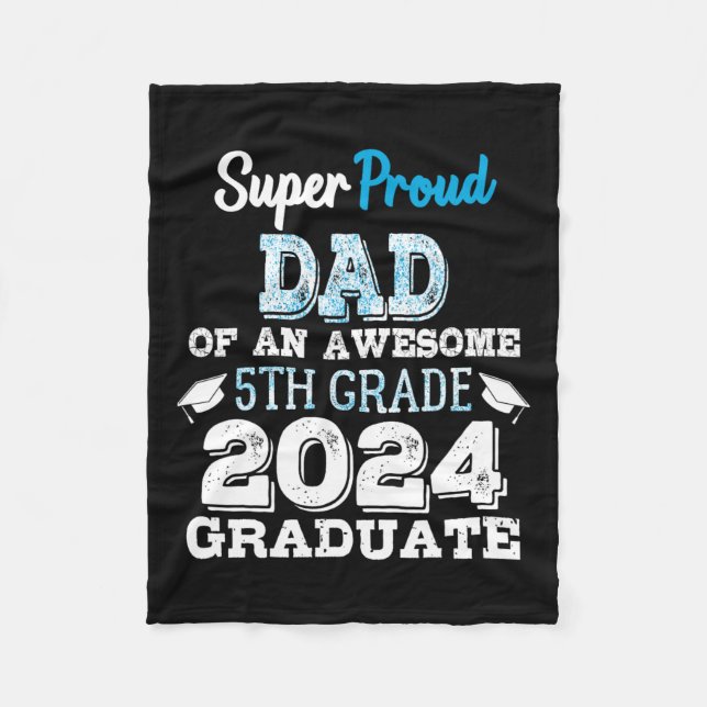 Pappa i 5:e Klass Student 2024 Fleecefilt (Framsidan)