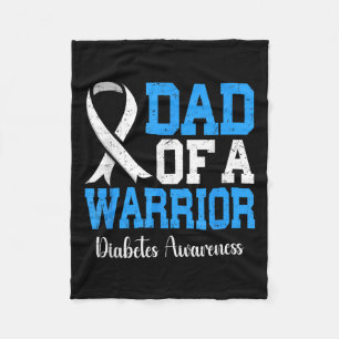 Pappa i A T1d Warrior Diabetes Awareness Blue Ribb Fleecefilt