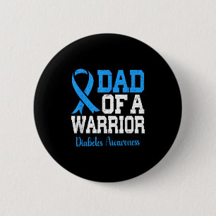 Pappa i A T1d Warrior Diabetes Awareness Blue Ribb Knapp