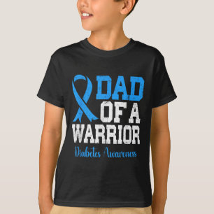 Pappa i A T1d Warrior Diabetes Awareness Blue Ribb T Shirt