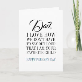 Pappa I är ditt favoritkort för barn i Fars dag Kort