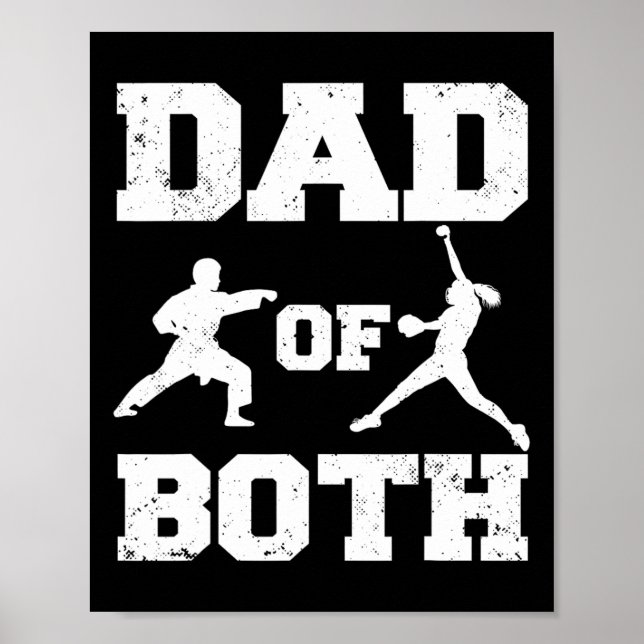Pappa i både Funny Karate Softll Pappa Poster (Framsidan)