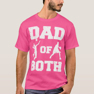 Pappa i både Volleyball Basketball Pappa T Shirt