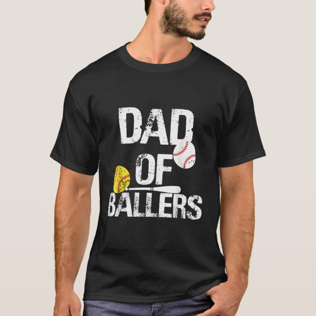 Pappa i ballarna Pappa i basket- och mjukvaruspela T Shirt (Framsida)