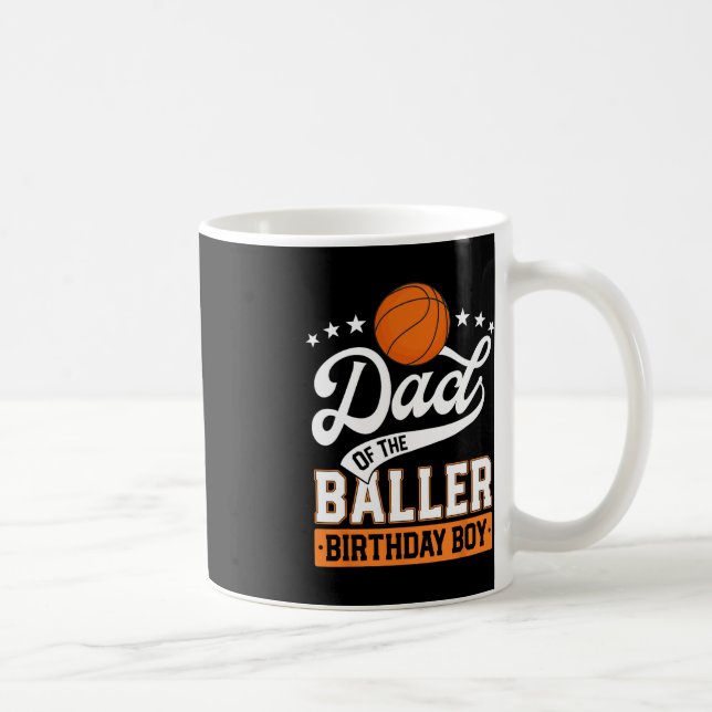 Pappa i Baller Birthday Boy Basketball Kaffemugg (Höger)