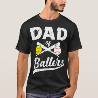 Pappa i Ballers Baseball och Softball Player Far T Shirt