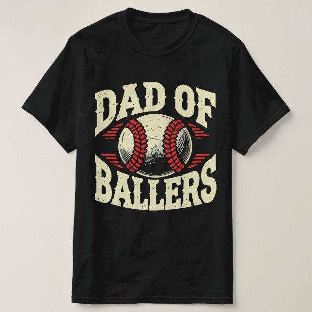 Pappa i Ballers Baseball T Shirt (Design framsida)