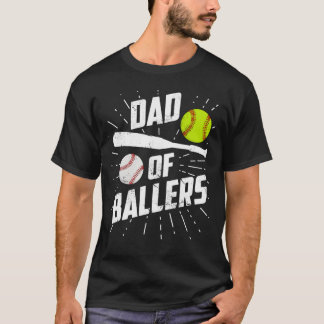 Pappa i Ballers Funny Baseball Softball Game Far T Shirt
