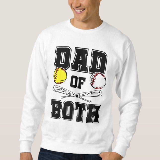Pappa i Ballers Funny Baseball Softball Pappa Lång Ärmad Tröja (Framsida)