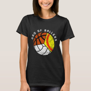 Pappa i Ballers Roligt Softball Volleyball Basketb T Shirt