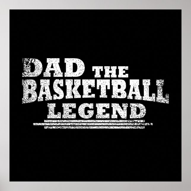 Pappa i basketens legend, lustiga fars dag-gåvor poster (Framsidan)