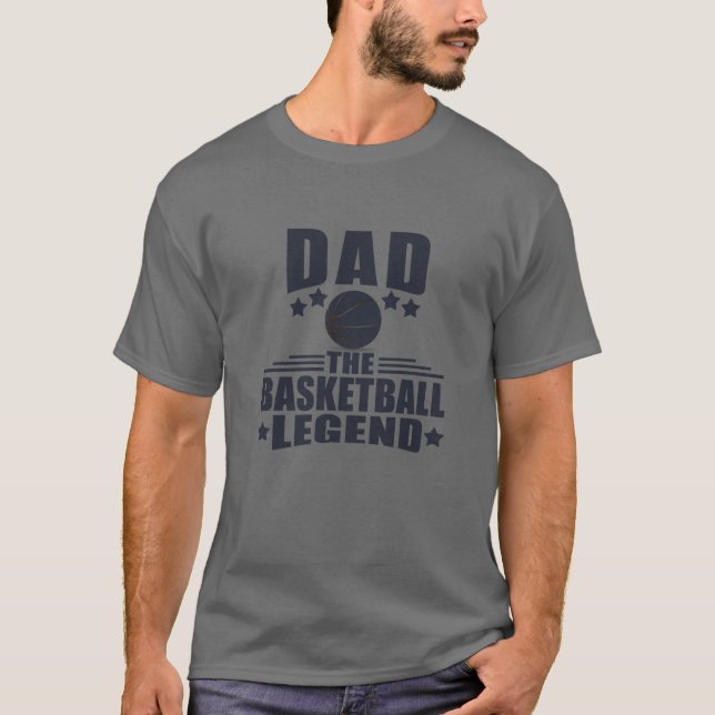Pappa i basketens legend, lustiga fars dag-gåvor t shirt (Framsida)