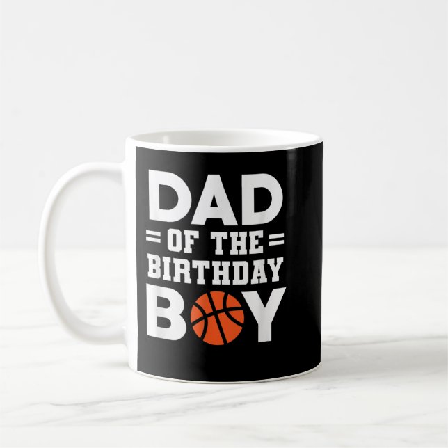 Pappa i Birthday Boy Basketball Coach Basketbal Kaffemugg (Vänster)