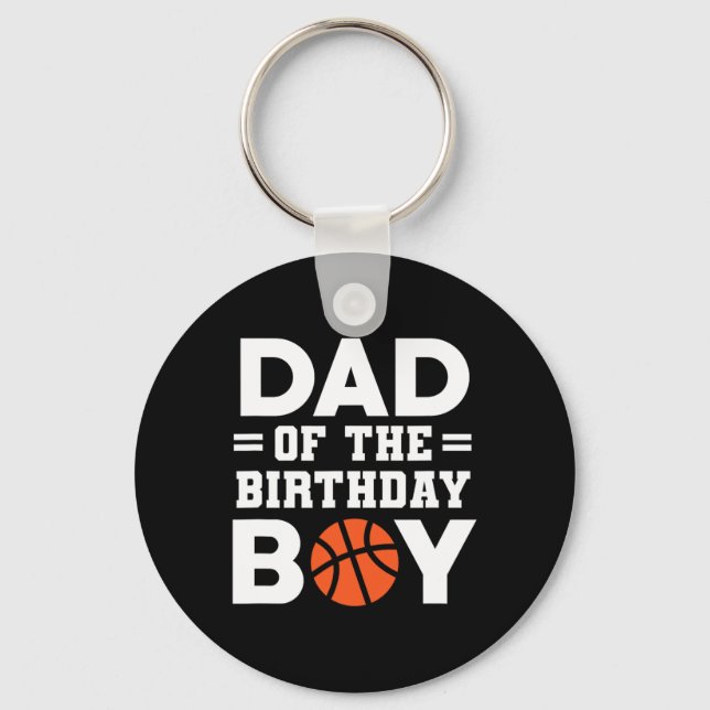 Pappa i Birthday Boy Basketball Coach Basketbal Nyckelring (Framsida)