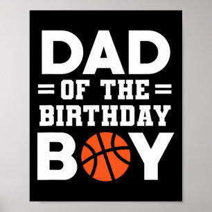 Pappa i Birthday Boy Basketball Coach Basketbal Poster
