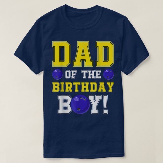 Pappa i Birthday Boy Bowling Älskare Player Fathe T Shirt (Design framsida)