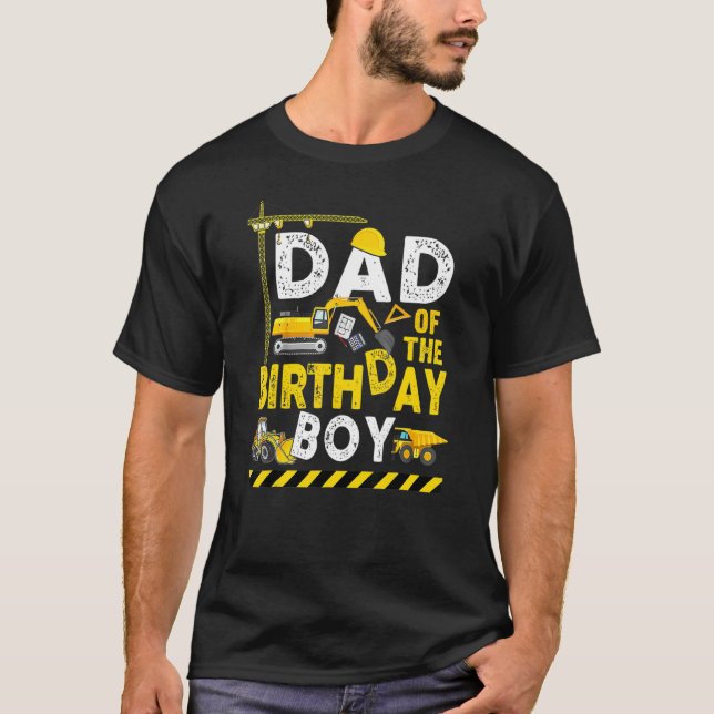 Pappa i Birthday Boy Construction Family Matchi T Shirt (Framsida)