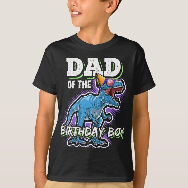 Pappa i Birthday Boy Matching Family Dinosaur B T Shirt (Framsida)