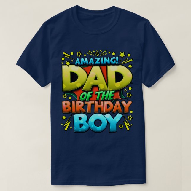 Pappa i Birthday Boy Matching Family Fatherfunn T Shirt (Design framsida)