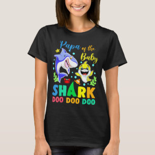 Pappa i Birthday Boy Shark Blue Gult Doo Doo T Shirt