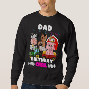Pappa i Birthday Girl Barnyard Boskap Tra Lång Ärmad Tröja