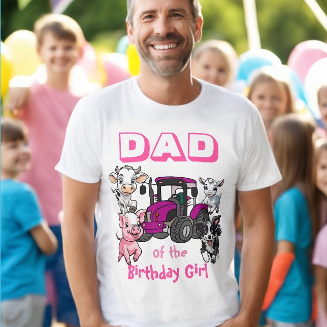 Pappa i Birthday Girl Boskap T-Shirt (Skapare uppladdad)